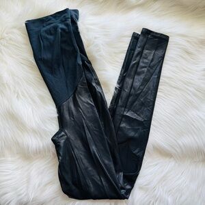 Spanx Mama Black Faux Leather Maternity Leggings